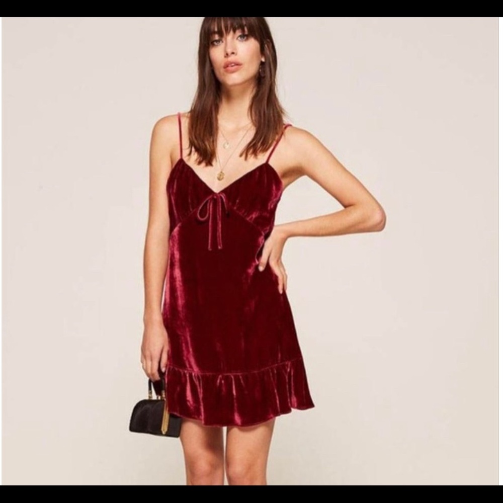 Reformation Velvet Mini Polly dress size Medium